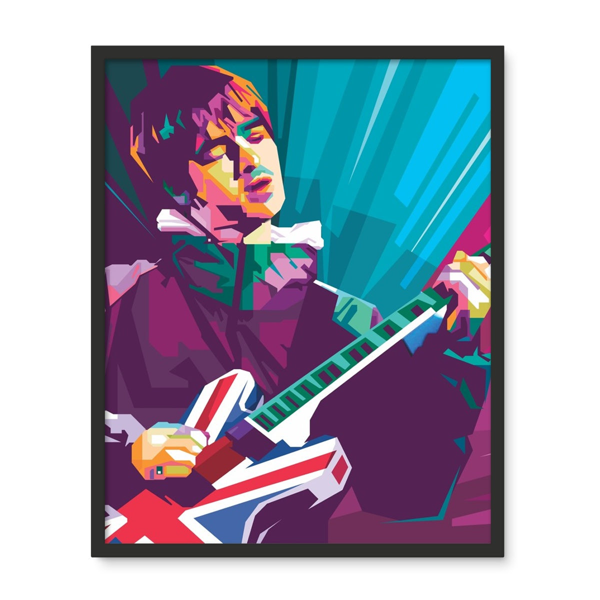 Noel Gallagher Pop Art - WPAP Framed Photo Tile