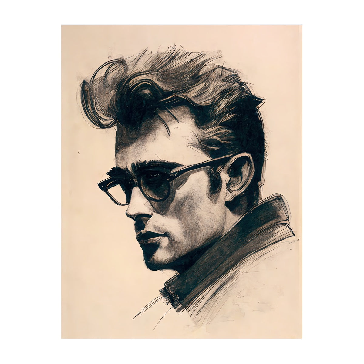 James Dean (Sketch Portrait) Temporary Tattoo