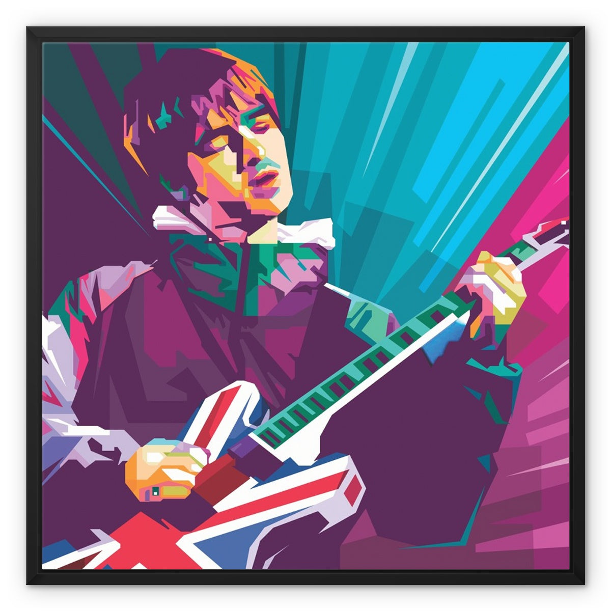 Noel Gallagher Pop Art - WPAP Framed Canvas