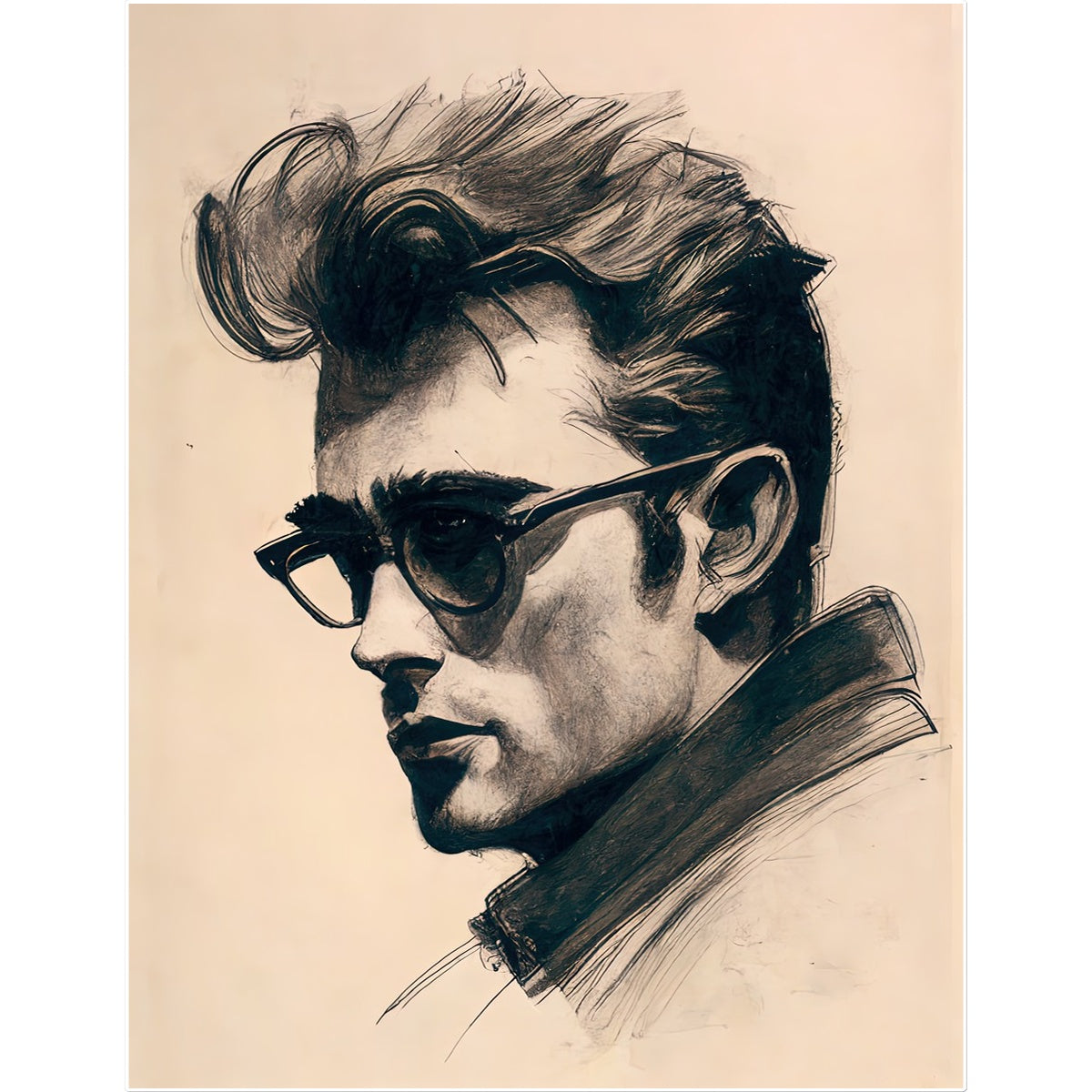 James Dean (Sketch Portrait) Temporary Tattoo