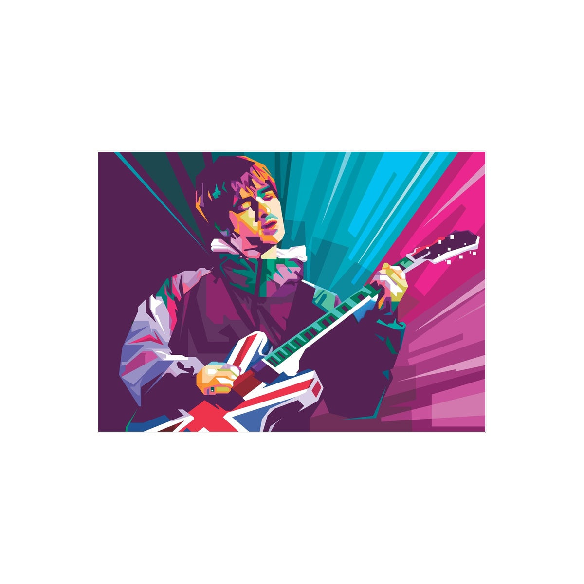Noel Gallagher Pop Art - WPAP Temporary Tattoo