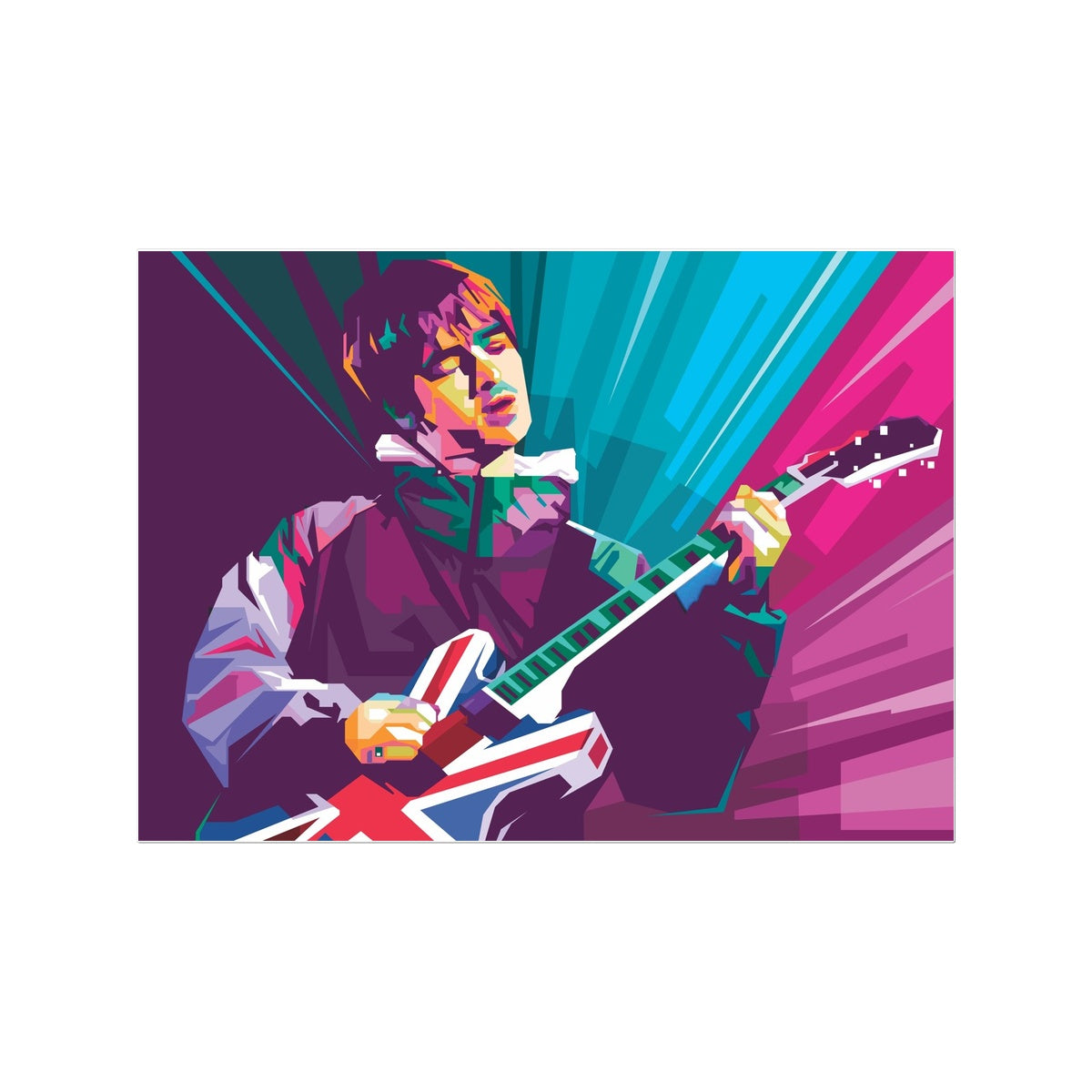 Noel Gallagher Pop Art - WPAP Temporary Tattoo