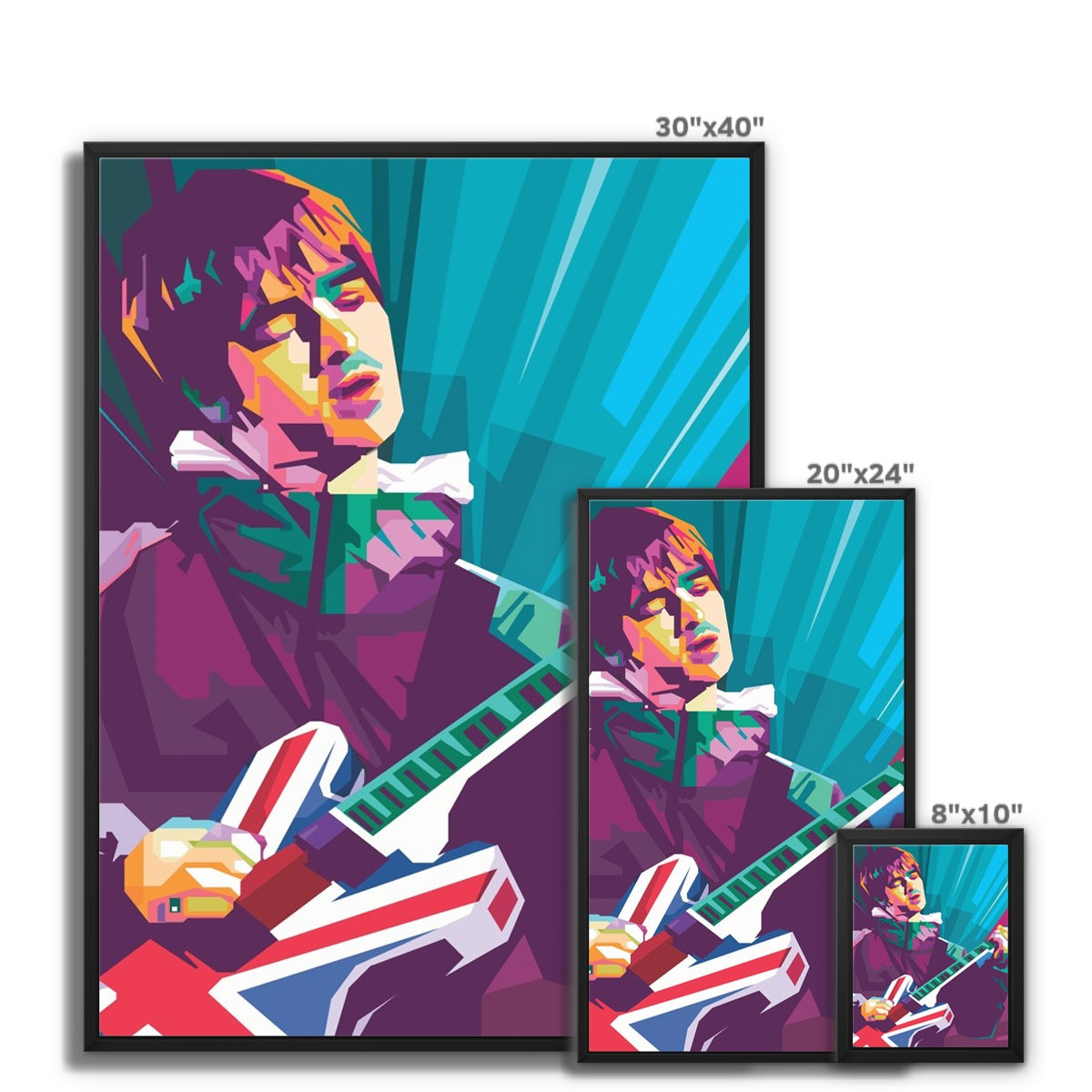 Noel Gallagher Pop Art - WPAP Framed Canvas