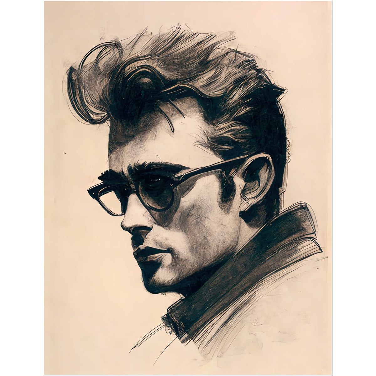 James Dean (Sketch Portrait) Temporary Tattoo