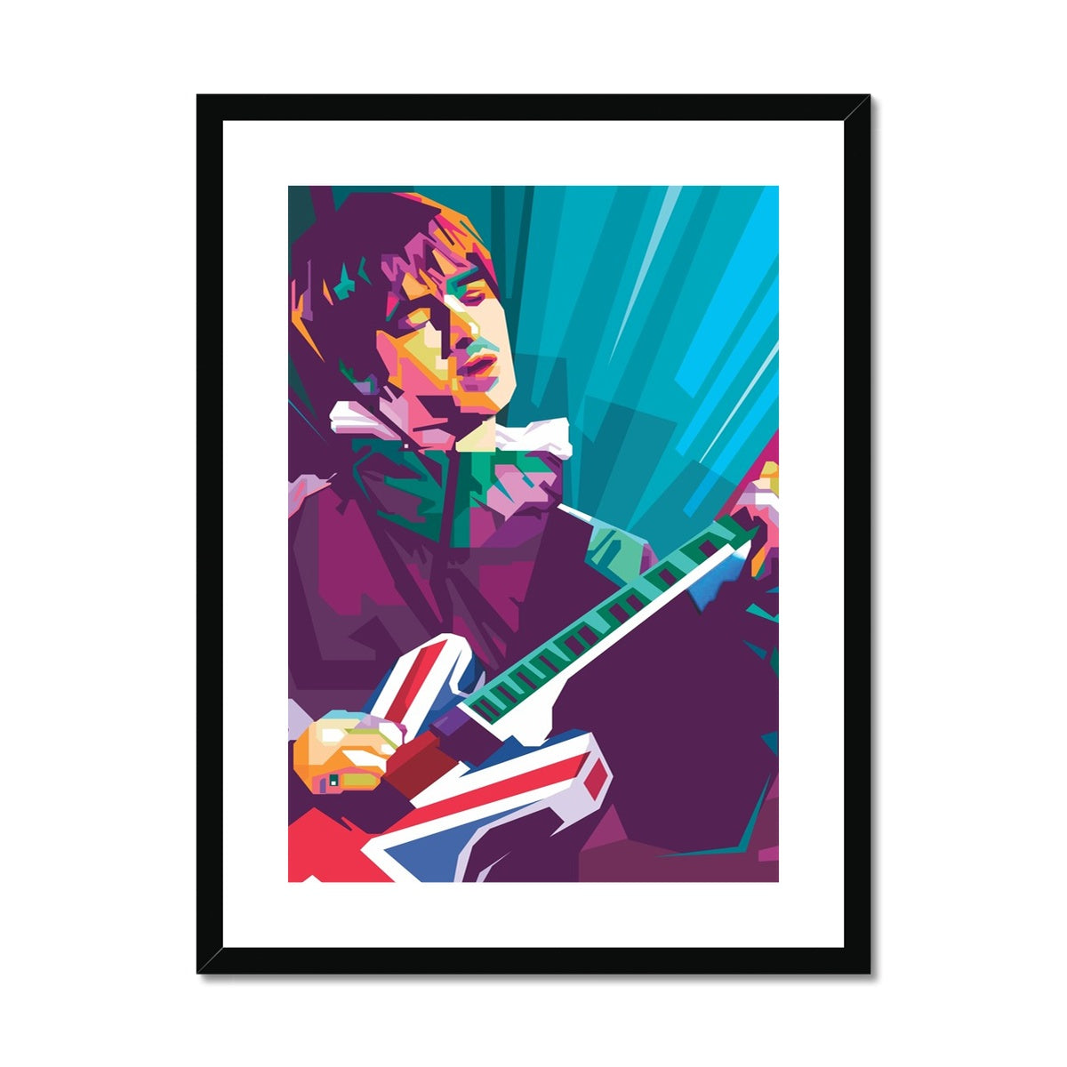 Noel Gallagher Pop Art - WPAP Framed & Mounted Print