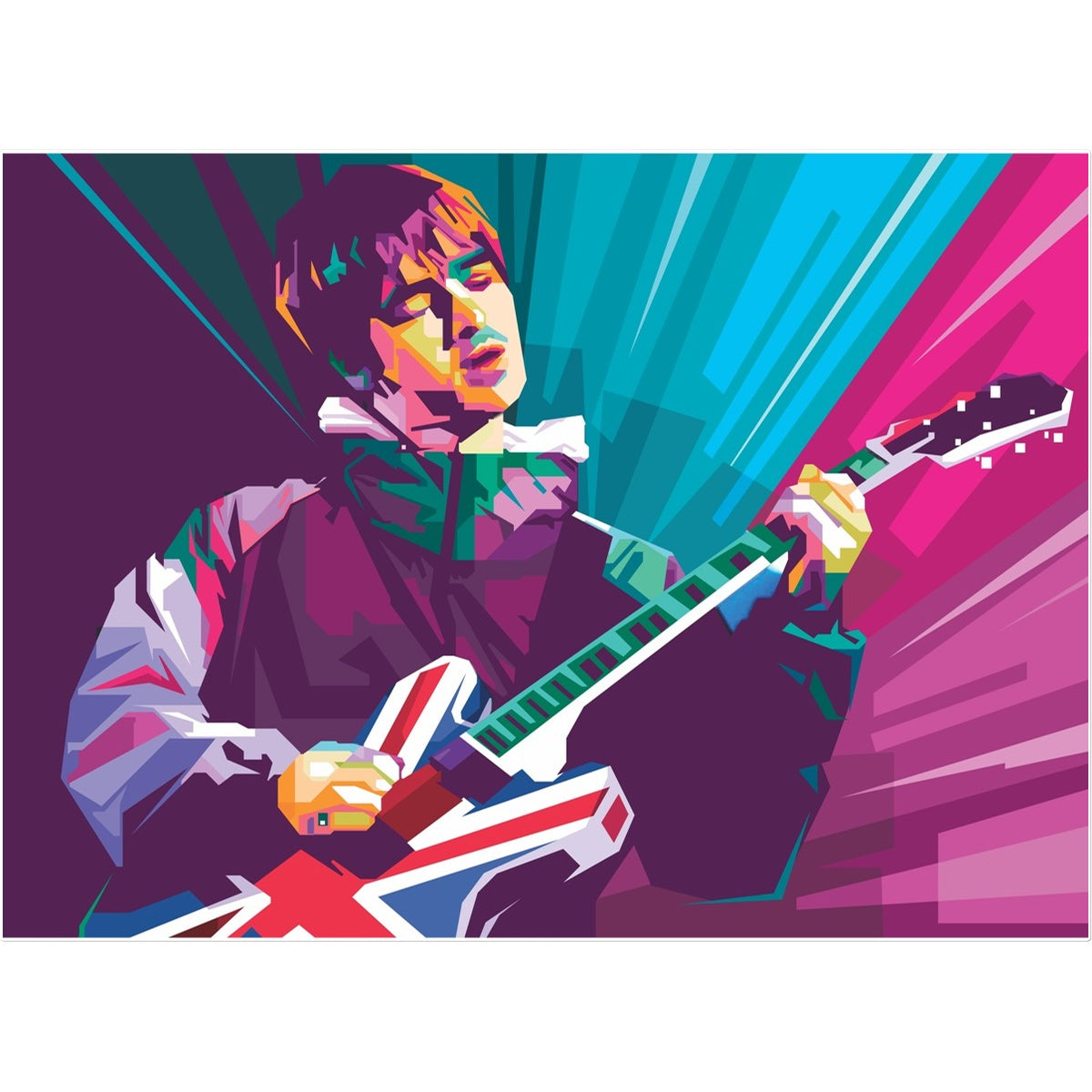 Noel Gallagher Pop Art - WPAP Temporary Tattoo