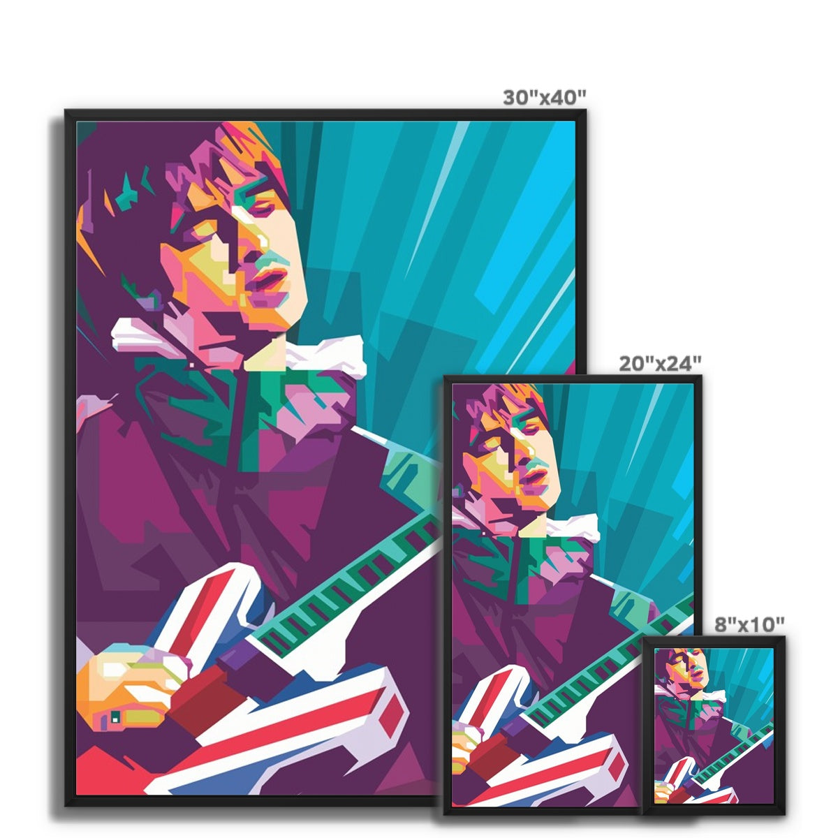 Noel Gallagher Pop Art - WPAP Framed Canvas