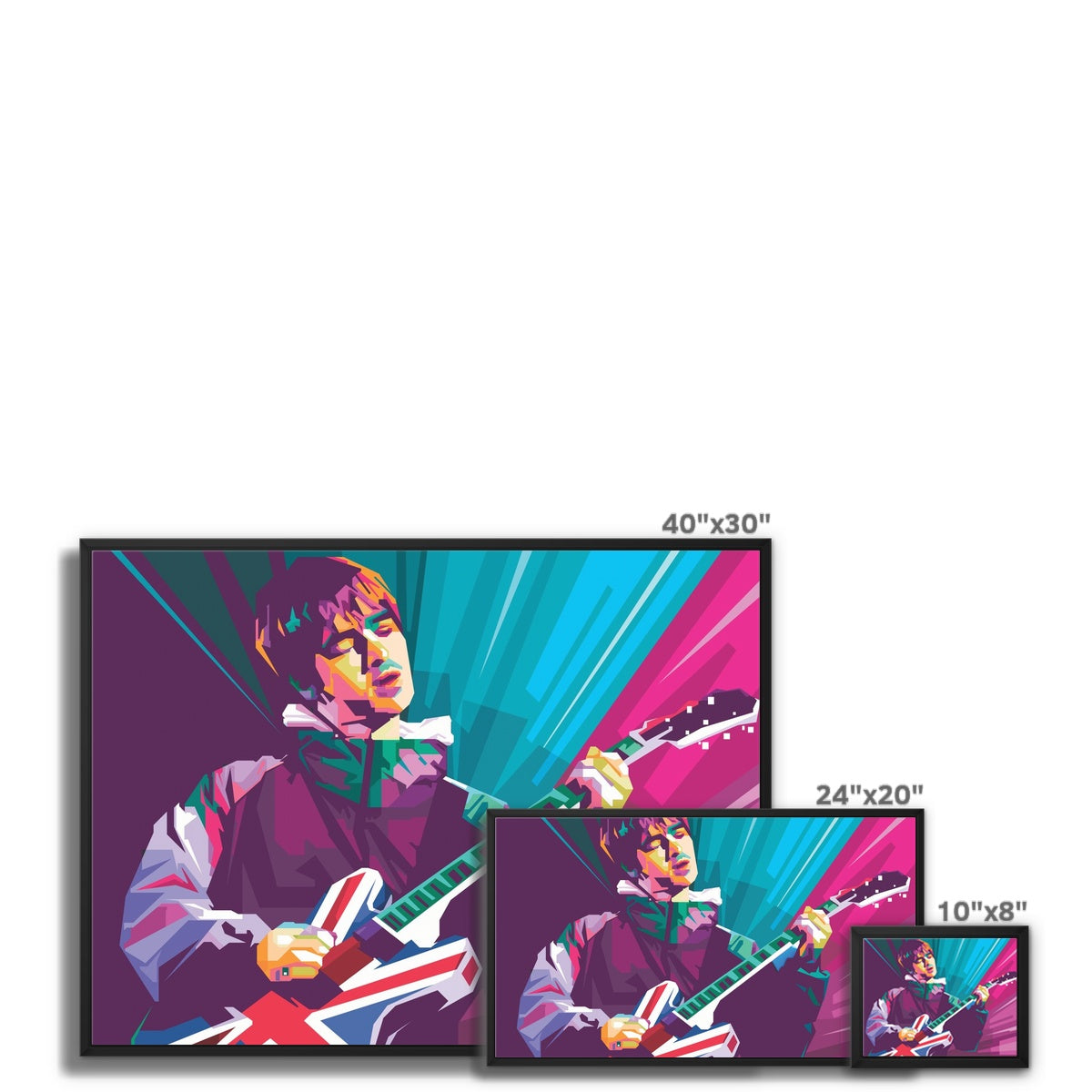 Noel Gallagher Pop Art - WPAP Framed Canvas