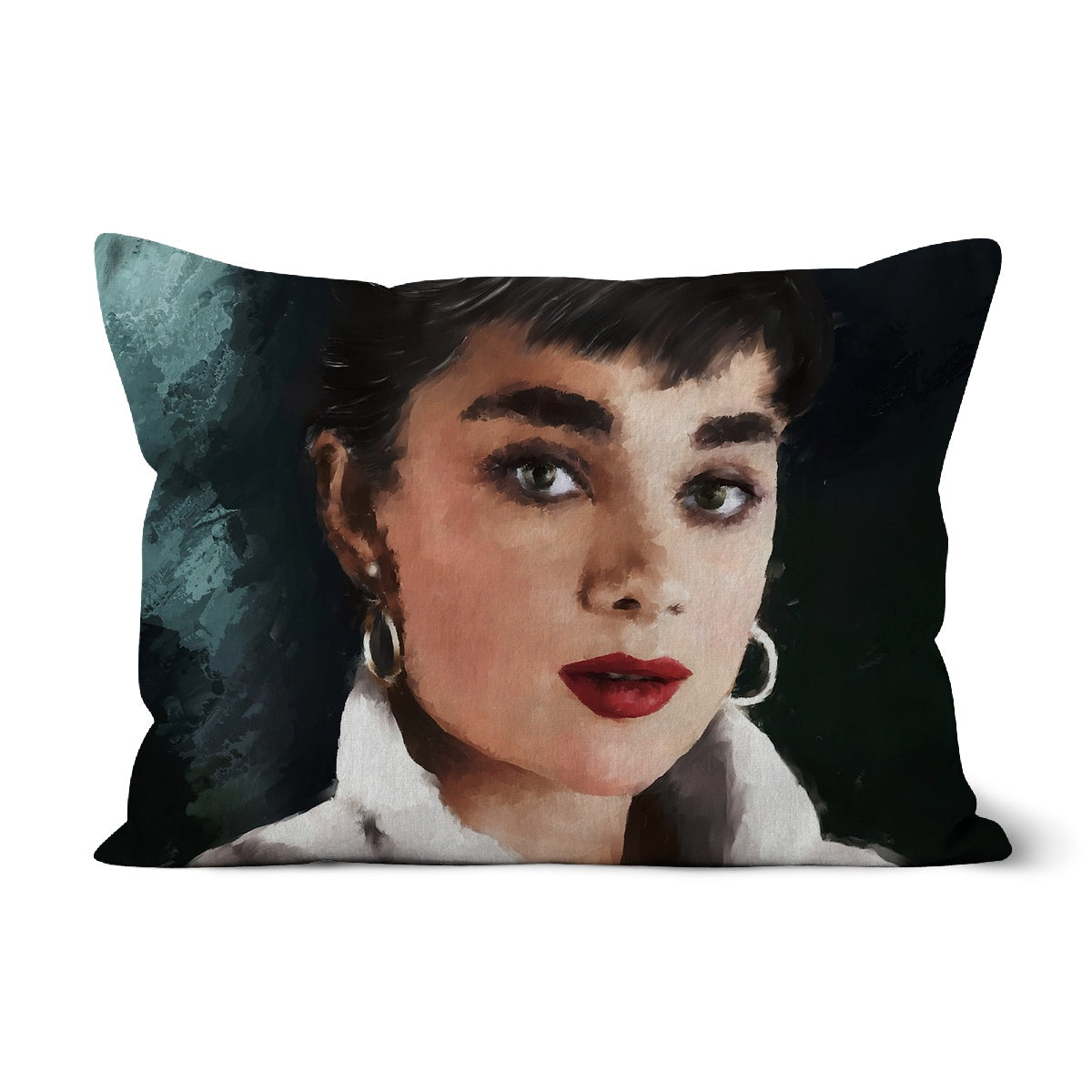 Audrey Hepburn Painted Portrait Cushion