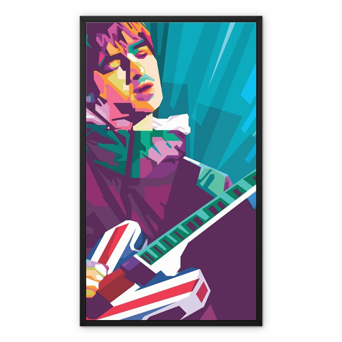 Noel Gallagher Pop Art - WPAP Framed Canvas