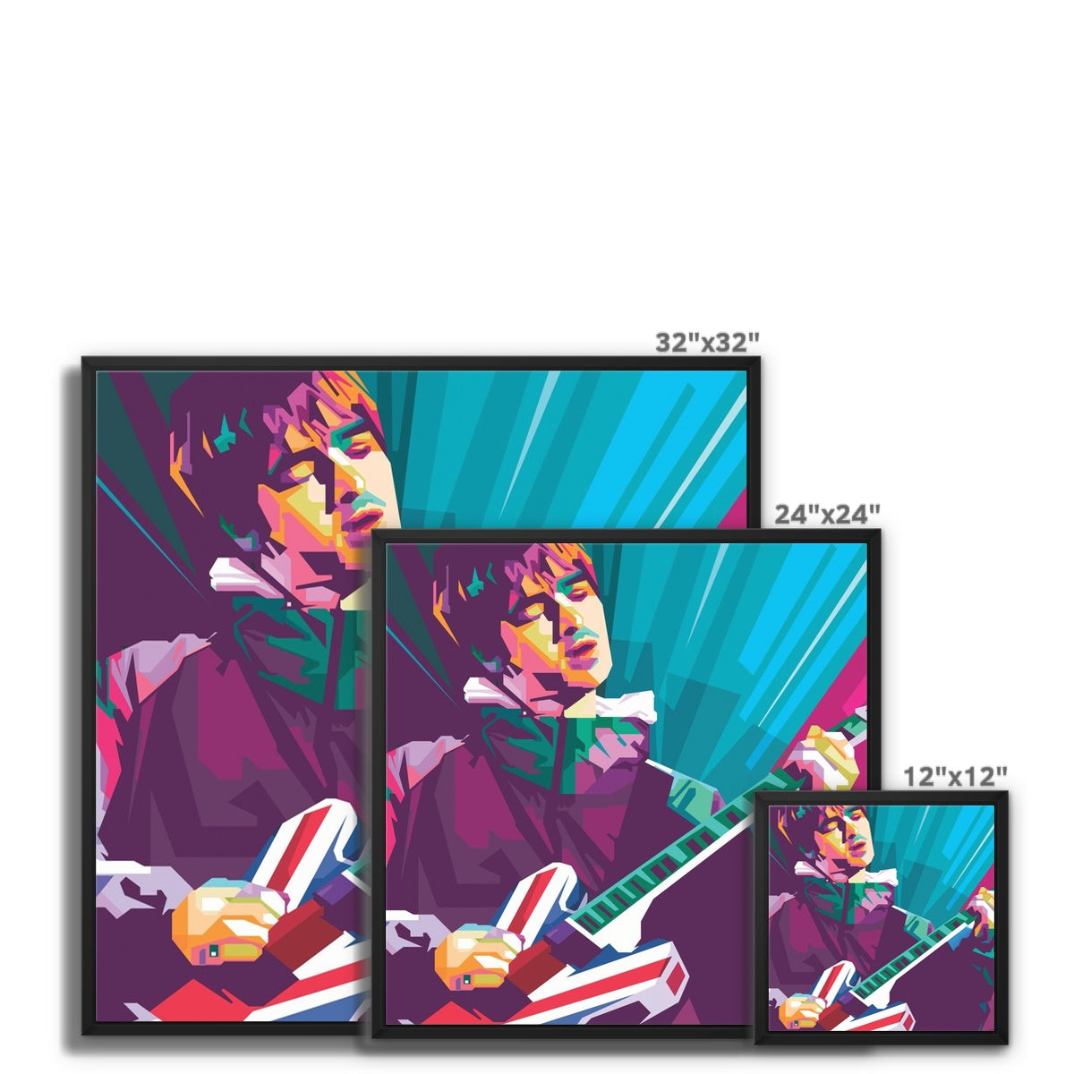 Noel Gallagher Pop Art - WPAP Framed Canvas